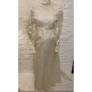 Vintage Lace Wedding Gown Dress- UNFINISHED UPCYCLE
